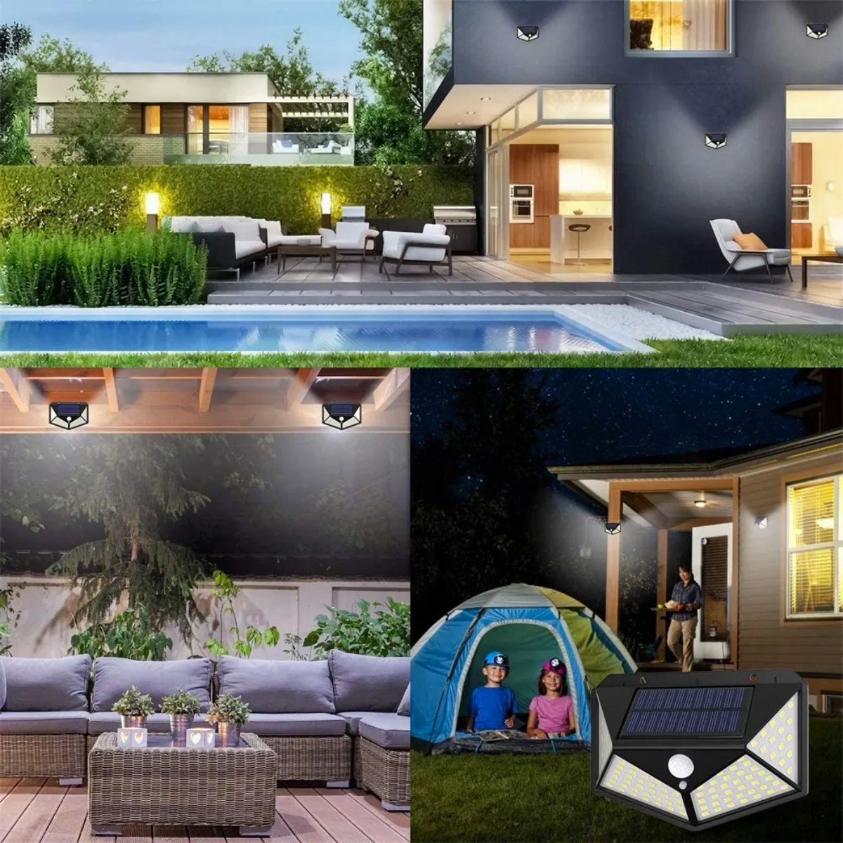 Lámpara LED solar c/ sensor movimiento 30W EM118