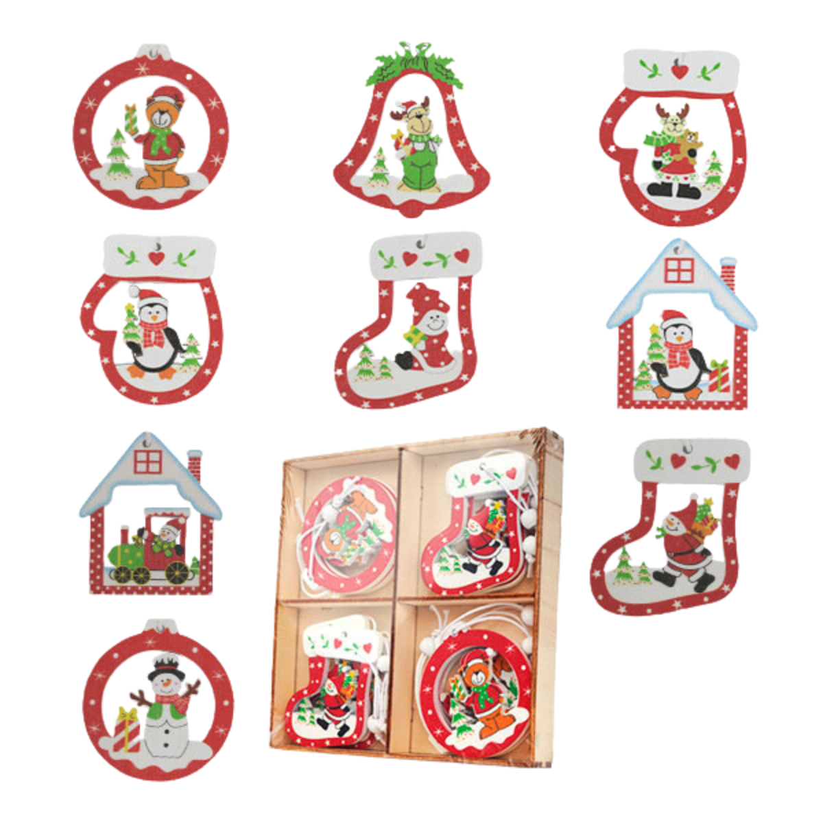 Colgantes Navideños MDF 12pzs